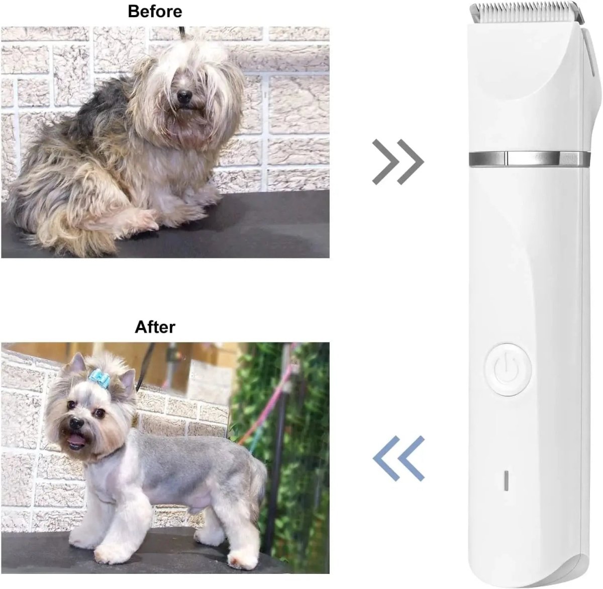 Rechargeable, Low Noise Dog Clippers with 4 Trimmer Heads - The Snag Bin