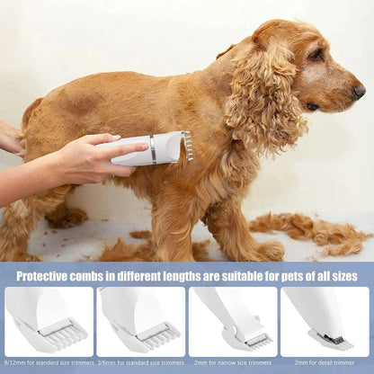 Rechargeable, Low Noise Dog Clippers with 4 Trimmer Heads - The Snag Bin