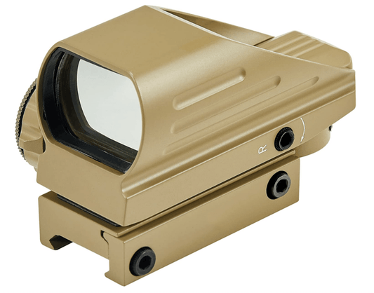 Reflex Dot Sight with 4 Different Reticle Options in Red or Green (Black or FDE) - The Snag Bin
