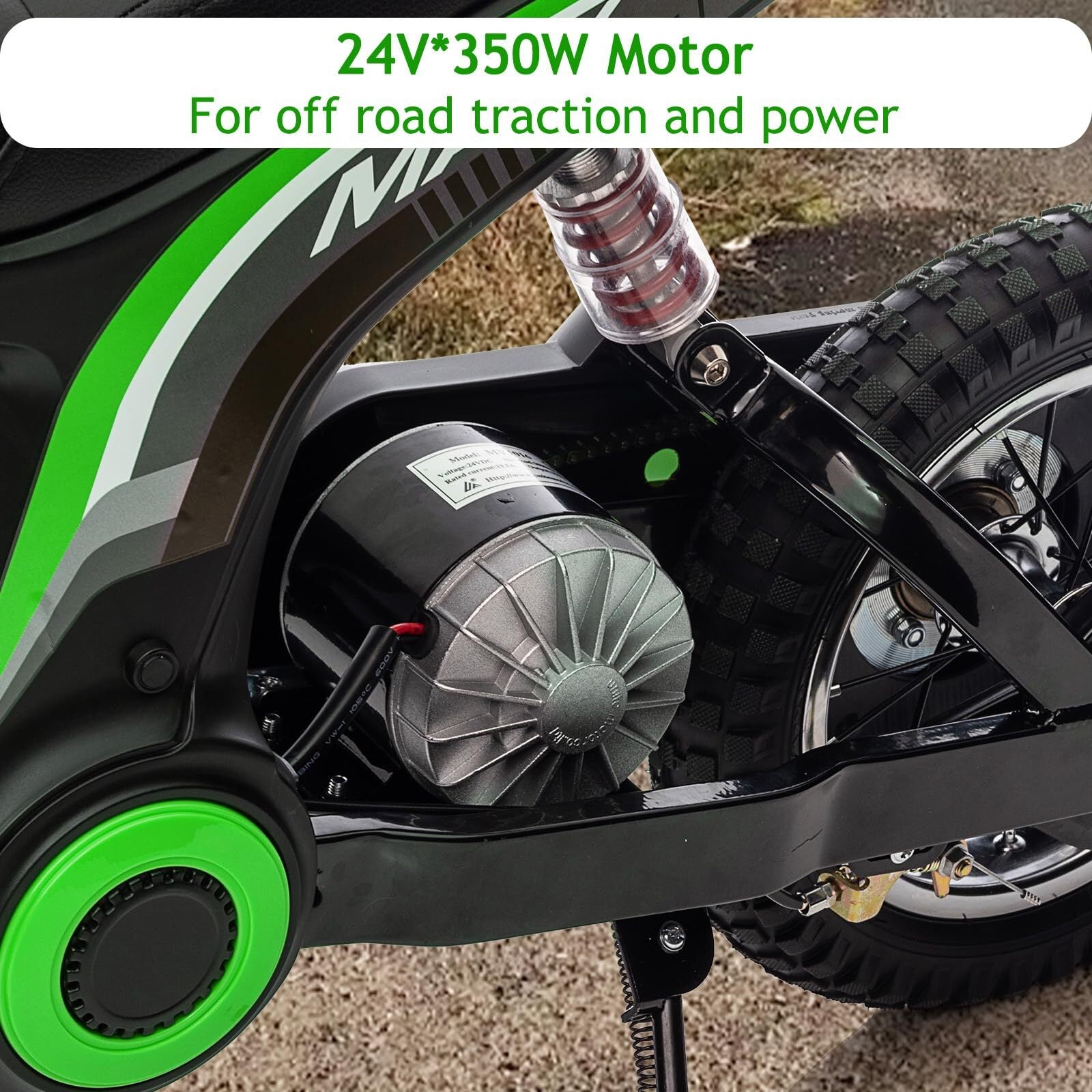 24V Electric Ride-On Kids Dirt Bike Motocross Motorcycle