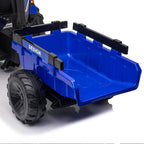 24V Electric Ride-On Tractor for Kids with Trailer, Excavator and Bulldozer Attachments