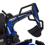 24V Electric Ride-On Tractor for Kids with Trailer, Excavator and Bulldozer Attachments