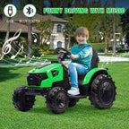 24V Electric Ride-On Tractor for Kids with Trailer, Excavator and Bulldozer Attachments