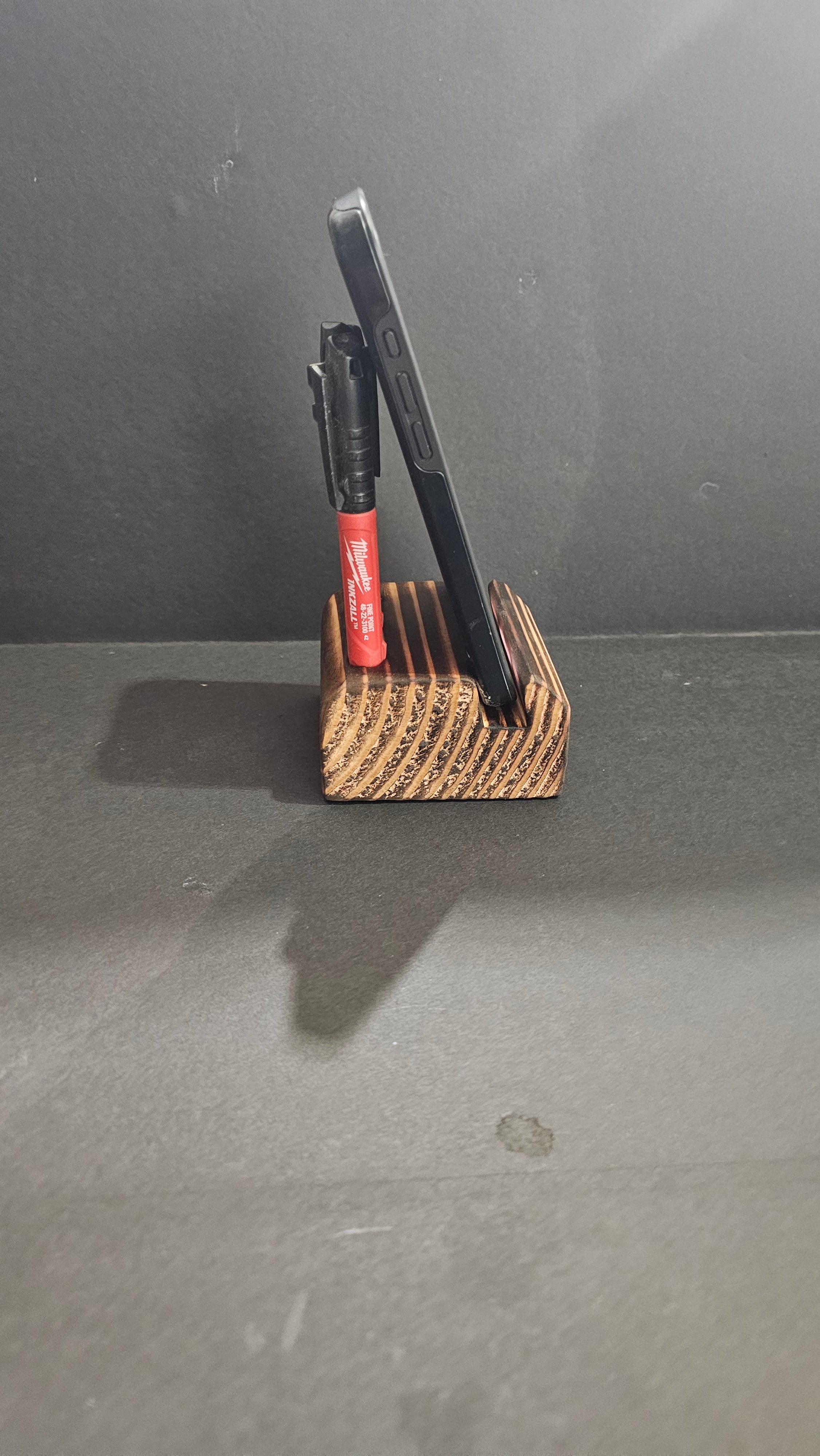Rustic utility phone holder