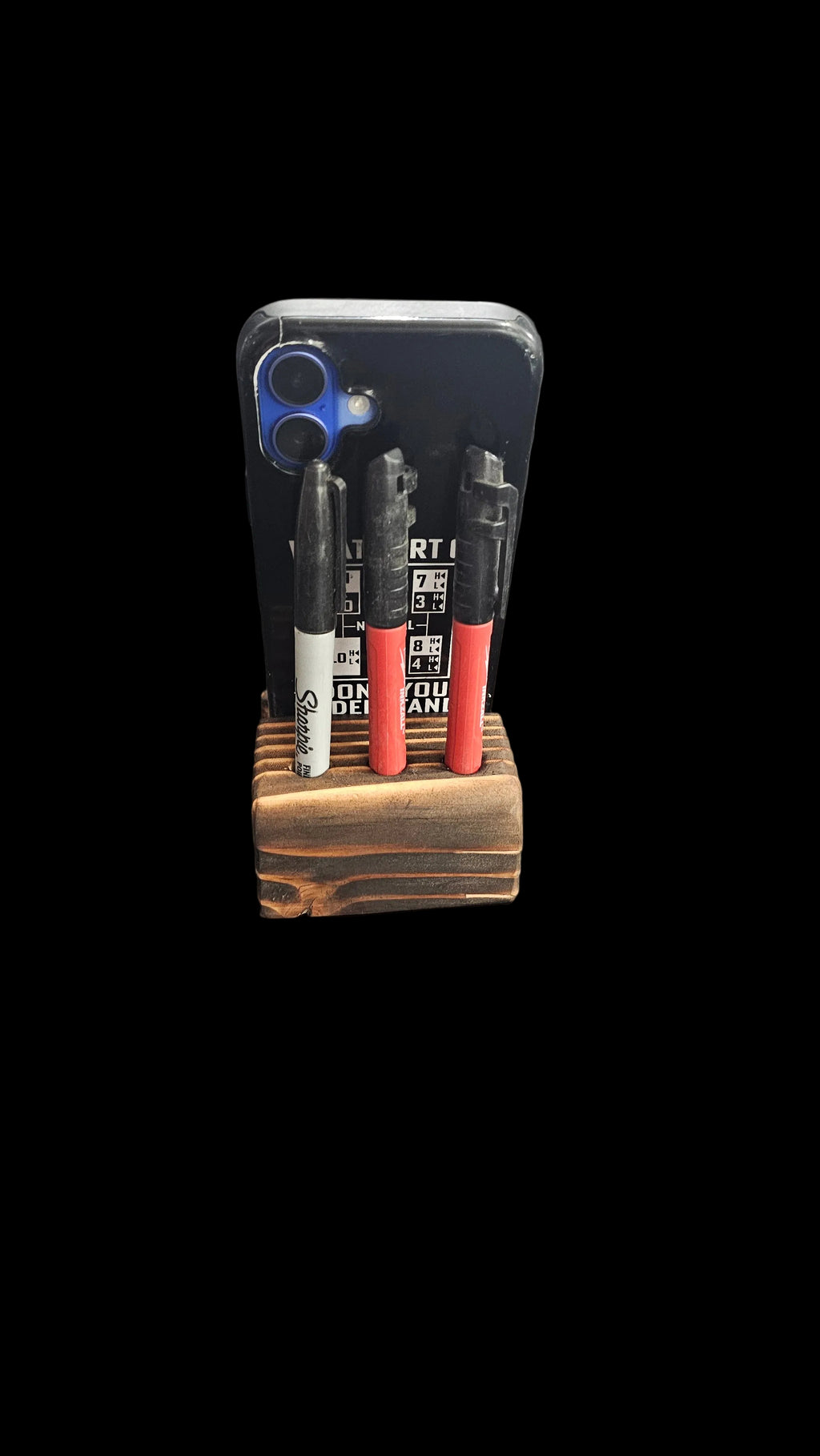 Rustic utility phone holder