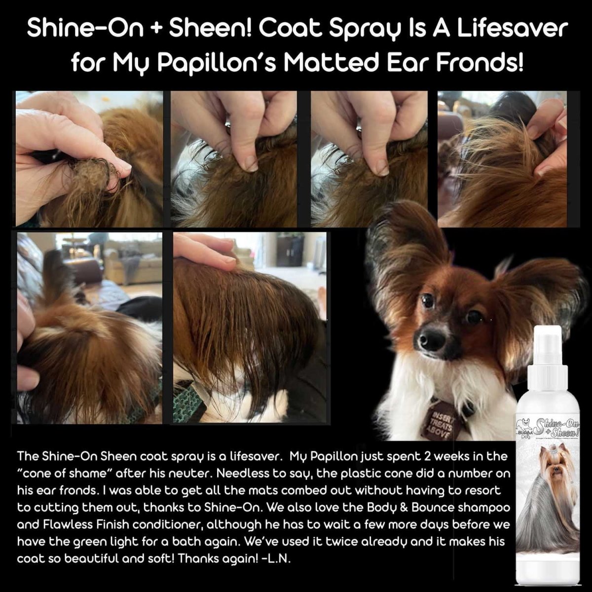 Shine - On+Sheen Dog De - Tangling Coat Spray - The Snag Bin