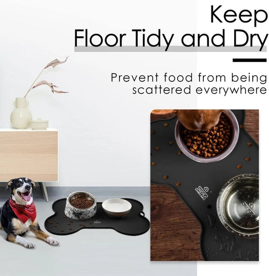 Silicone Non Spill Cat Feeding Mat Puppy Placemat Waterproof - The Snag Bin