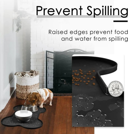 Silicone Non Spill Cat Feeding Mat Puppy Placemat Waterproof - The Snag Bin