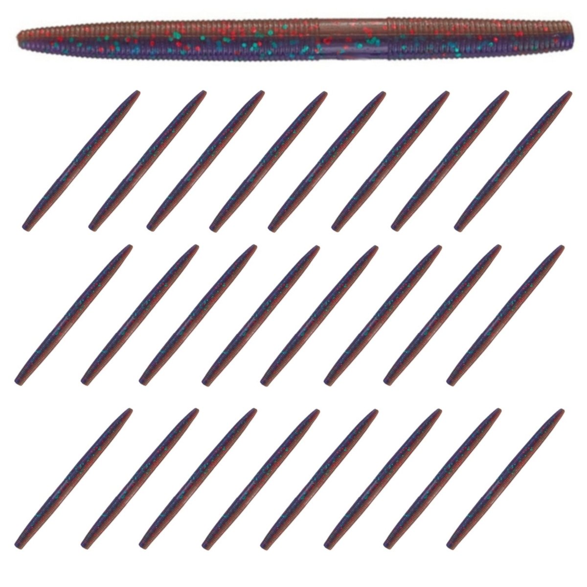 Soft Plastic Wacky Worms 5.5in - 24 Pack - The Snag Bin