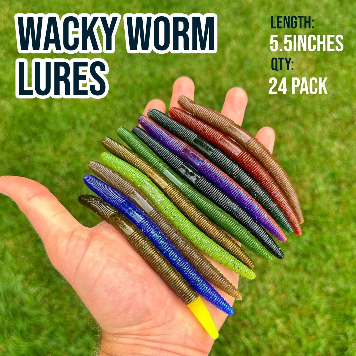 Soft Plastic Wacky Worms 5.5in - 24 Pack - The Snag Bin