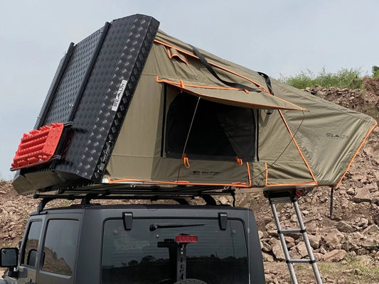 Stealth Hardshell Rooftop Tent – Aluminum – 3 Person – Black – Low - Profile Overland Tent - The Snag Bin