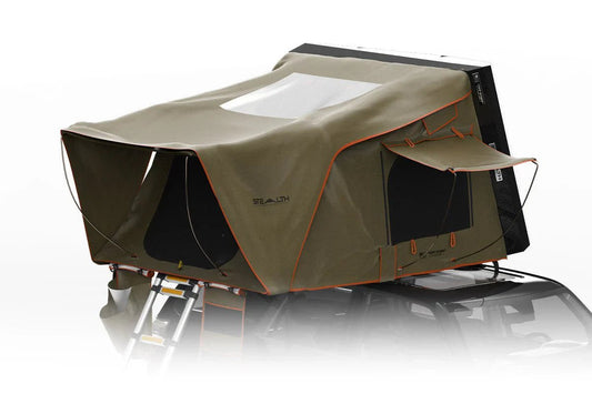 Stealth Hardshell Rooftop Tent – Aluminum – 3 Person – Black – Low - Profile Overland Tent - The Snag Bin