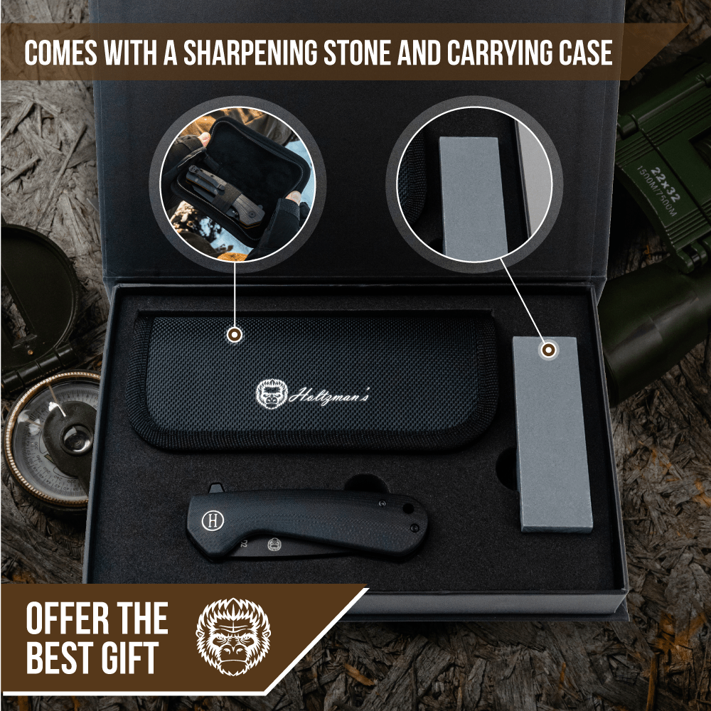 The Peasant Folding Pocket Knife Giftset for Men and Women (Black) - The Snag Bin
