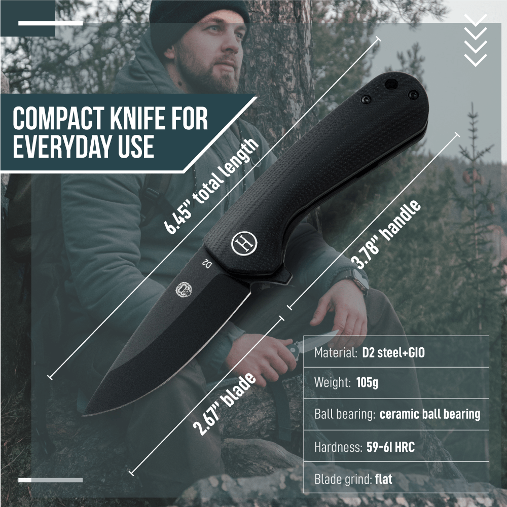 The Peasant Folding Pocket Knife Giftset for Men and Women (Black) - The Snag Bin