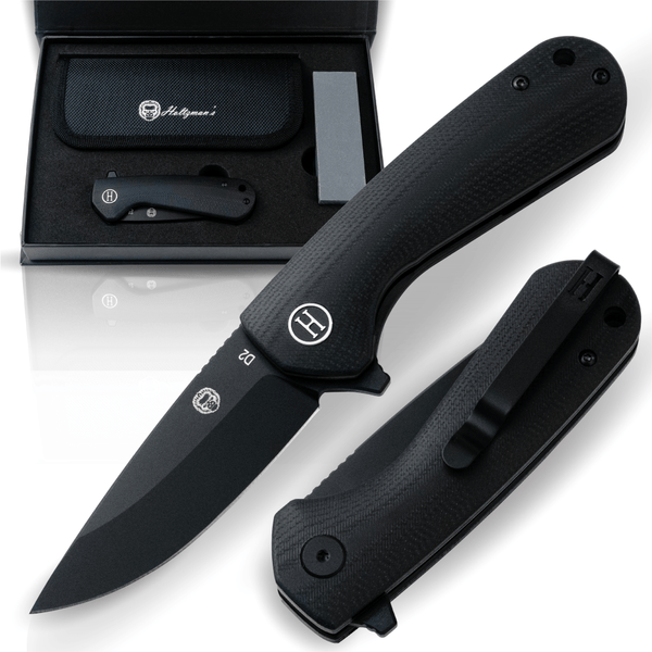 The Peasant Folding Pocket Knife Giftset for Men and Women (Black) - The Snag Bin
