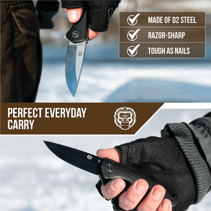 The Peasant Folding Pocket Knife Giftset for Men and Women (Black) - The Snag Bin