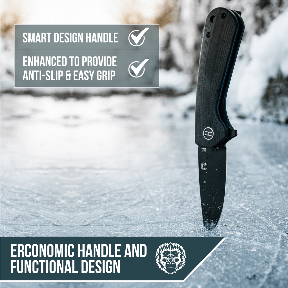 The Peasant Folding Pocket Knife Giftset for Men and Women (Black and Blue) - The Snag Bin