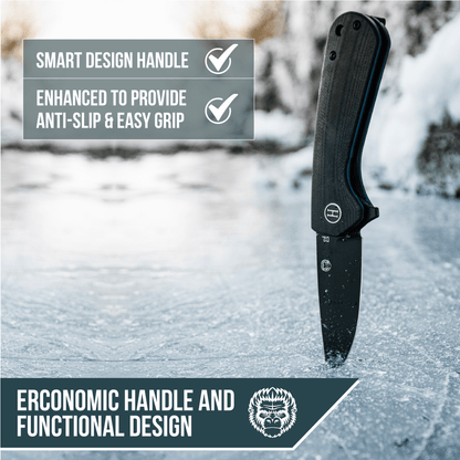 The Peasant Folding Pocket Knife Giftset for Men and Women (Black and Blue) - The Snag Bin