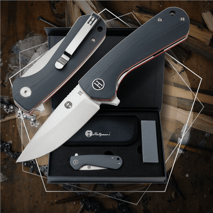 The Peasant Folding Pocket Knife Giftset for Men and Women (Red and Grey) - The Snag Bin