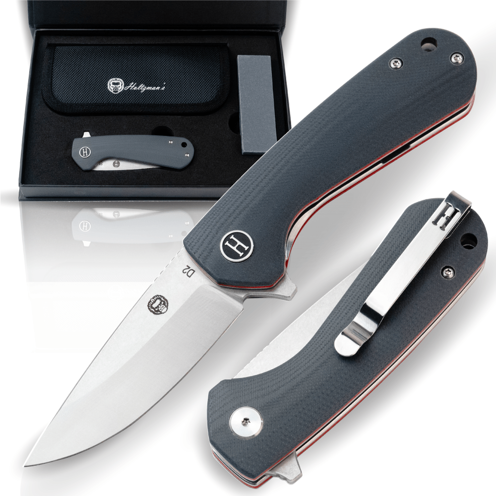 The Peasant Folding Pocket Knife Giftset for Men and Women (Red and Grey) - The Snag Bin