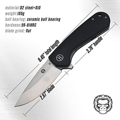 The Peasant Folding Pocket Knife Giftset for Men and Women (Silver and Black) - The Snag Bin