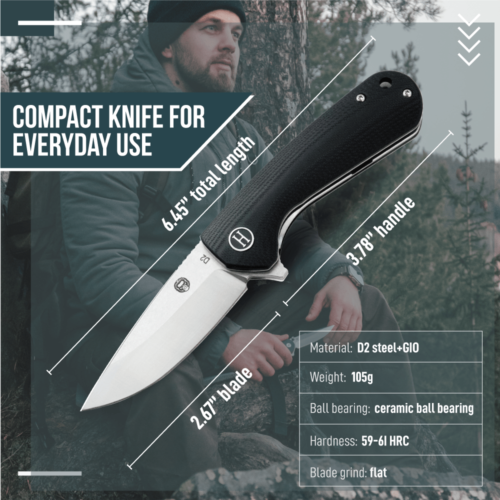 The Peasant Folding Pocket Knife Giftset for Men and Women (Silver and Black) - The Snag Bin