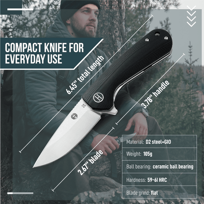 The Peasant Folding Pocket Knife Giftset for Men and Women (Silver and Black) - The Snag Bin