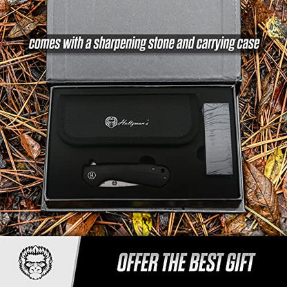 The Peasant Folding Pocket Knife Giftset for Men and Women (Silver and Black) - The Snag Bin