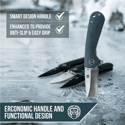The Peasant Folding Pocket Knife Giftset for Men and Women (Silver and Black) - The Snag Bin