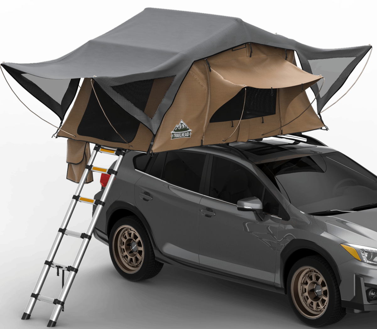 Trailhead Softshell Rooftop Tent – 2 Person – Tan – Lightweight Camping Setup - The Snag Bin