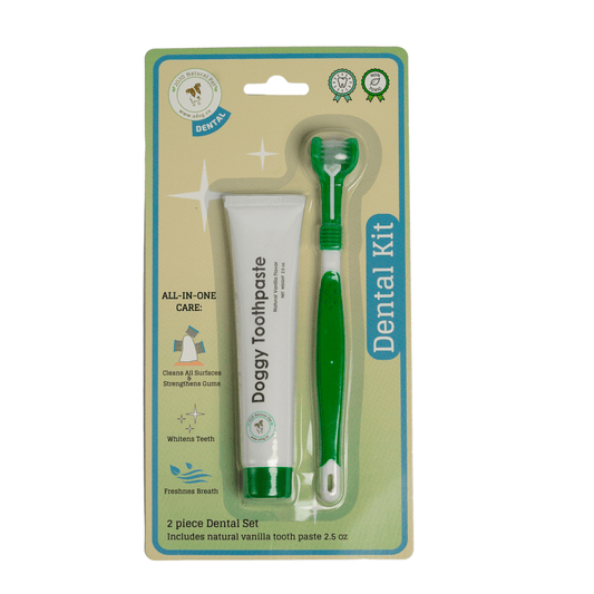 Triple Headed Dog Toothbrush with All - Natural Toothpaste Kit – 2 - Piece Kit - The Snag Bin