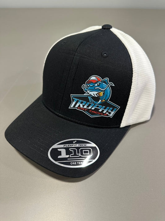 Trophy Cat Tackle Black/White Flex Fit 110 Snap Back Trucker Hat - The Snag Bin