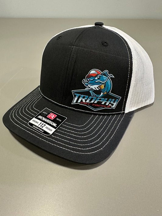 Trophy Cat Tackle Black/White Snap Back Trucker Hat - The Snag Bin