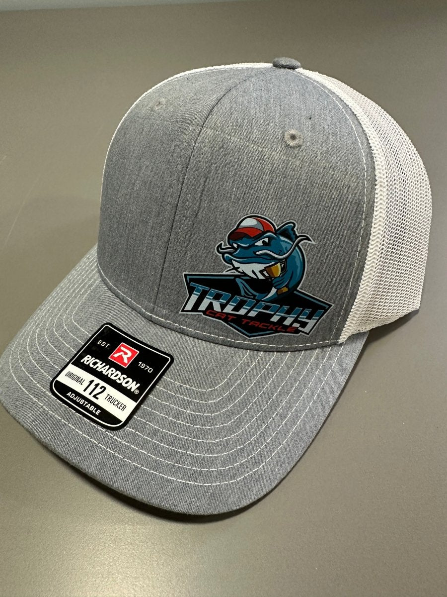 Trophy Cat Tackle Grey/White Snap Back Trucker Hat - The Snag Bin