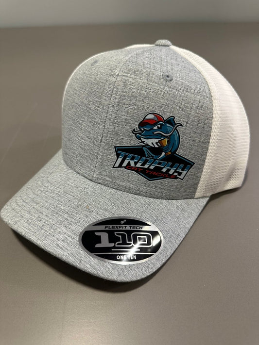 Trophy Cat Tackle Heather Grey/White FlexFit 110 Snap Back Trucker Hat - The Snag Bin