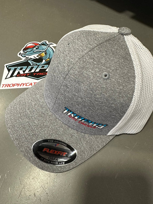 Trophy Cat Tackle OG Heather Grey FlexFit Trucker Hat - The Snag Bin