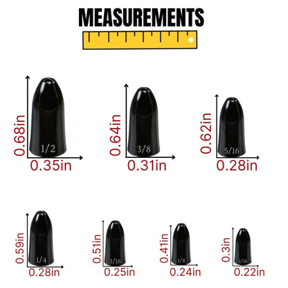 Tungsten Worm Weights / Bullet Shaped Sinkers - The Snag Bin