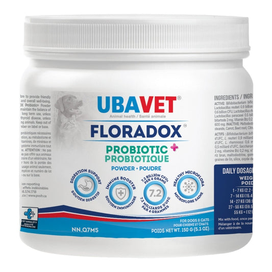 UBAVET Floradox Probiotic Powder for Dogs & Cats – Supplement for Digestive & Immune Health – 5.3 oz (150g) - The Snag Bin
