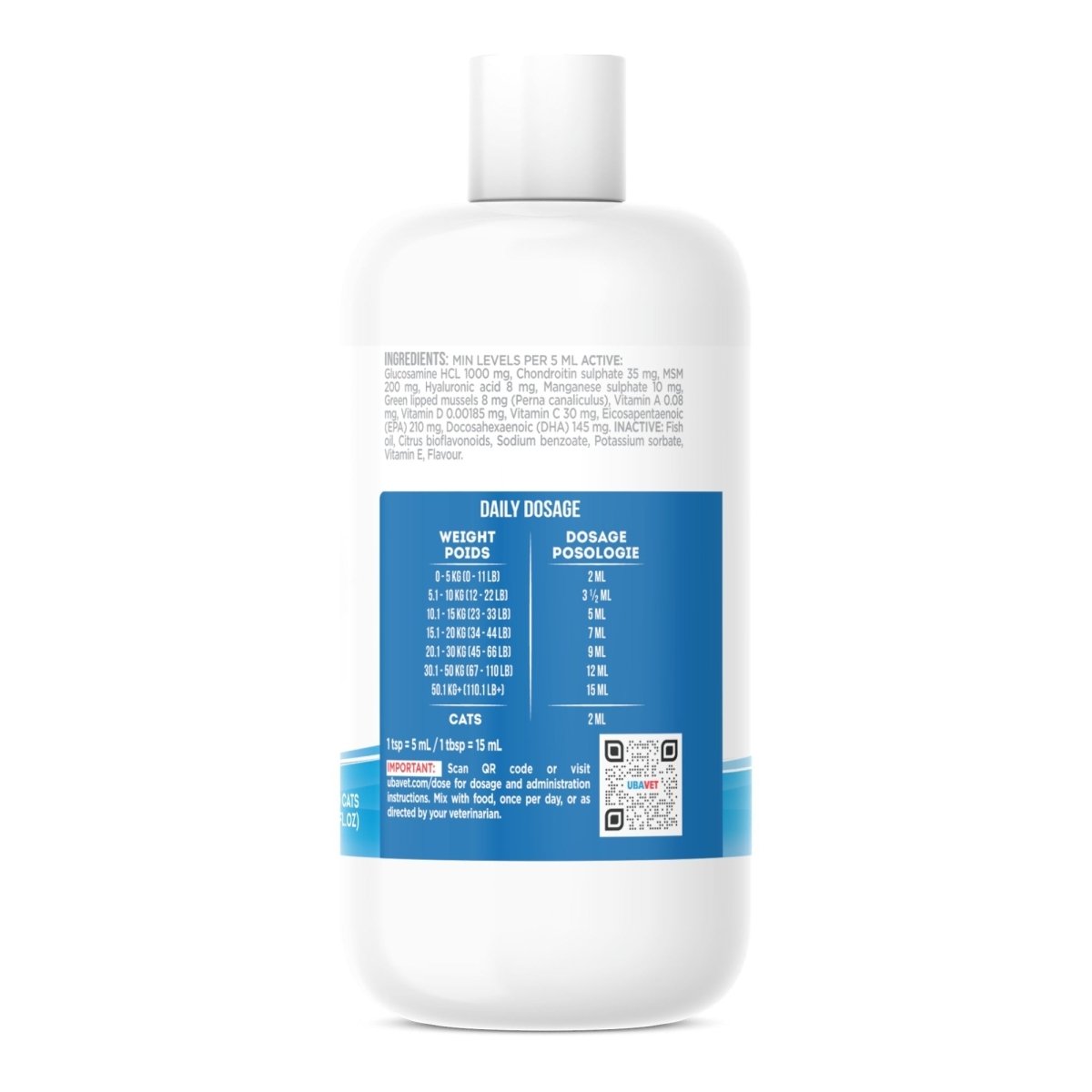 UBAVET Joint Power MEG Maximum Joint Care Liquid for Cats and Dogs - The Snag Bin