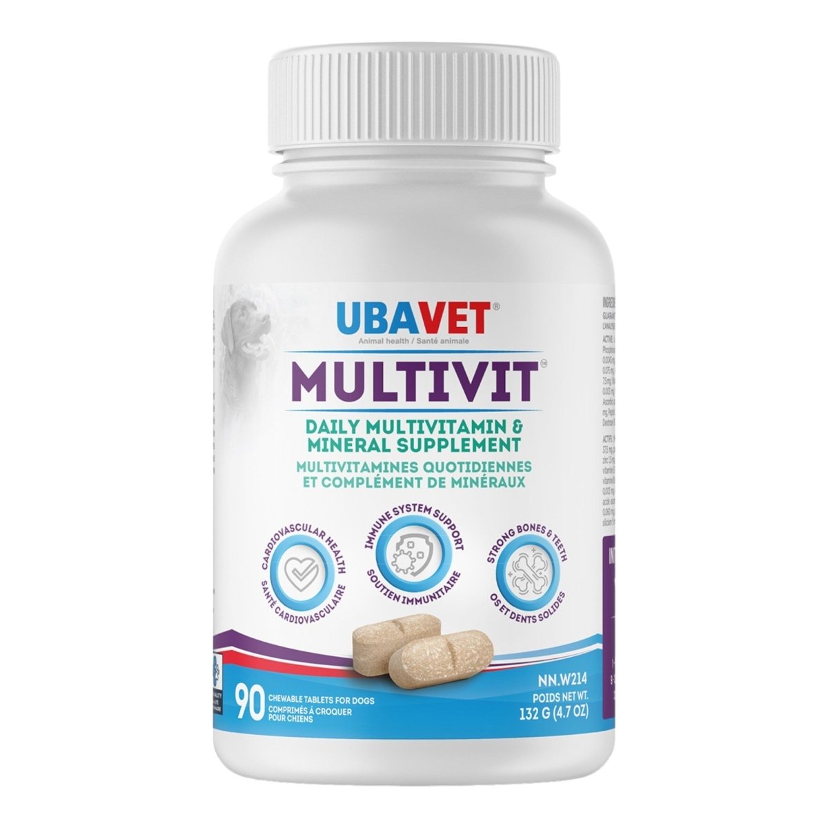 UBAVET MULTIVIT Daily Vitamin and Mineral Tablet for Dogs – Comprehensive Nutritional Support – (90 ct) - The Snag Bin