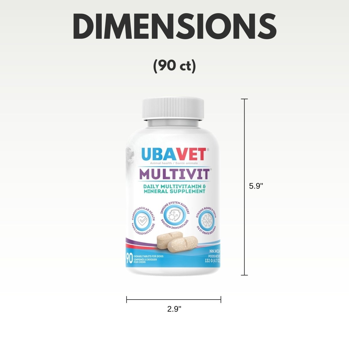 UBAVET MULTIVIT Daily Vitamin and Mineral Tablet for Dogs – Comprehensive Nutritional Support – (90 ct) - The Snag Bin