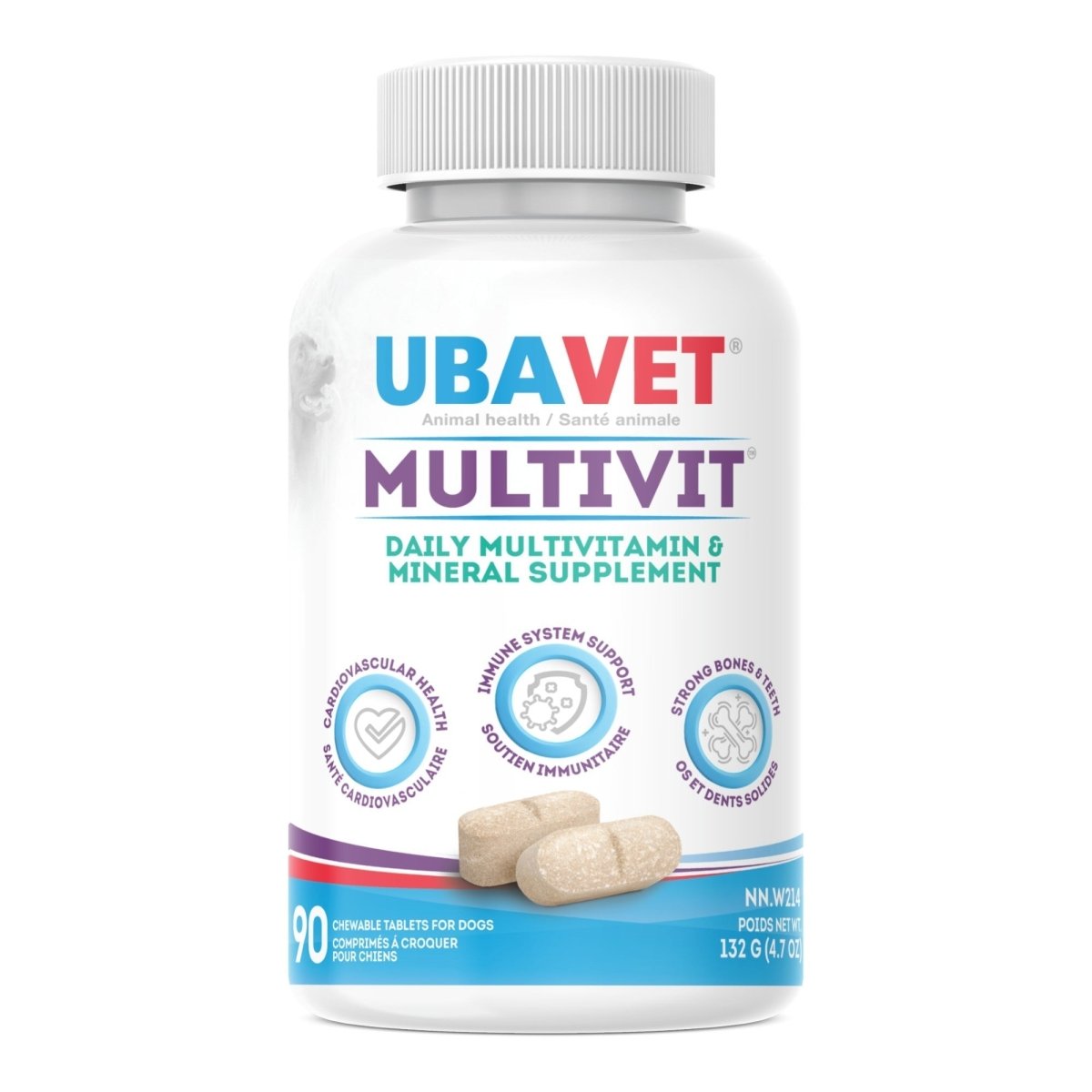UBAVET MULTIVIT Daily Vitamin and Mineral Tablet for Dogs – Comprehensive Nutritional Support – (90 ct) - The Snag Bin