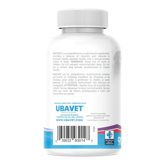 UBAVET MULTIVIT Daily Vitamin and Mineral Tablet for Dogs – Comprehensive Nutritional Support – (90 ct) - The Snag Bin