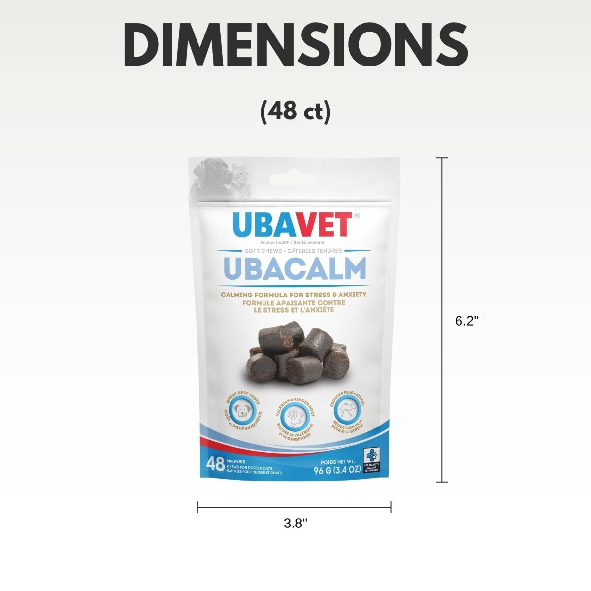 UBAVET Ubacalm Calming and Stress Relief Soft Dog Chews - The Snag Bin