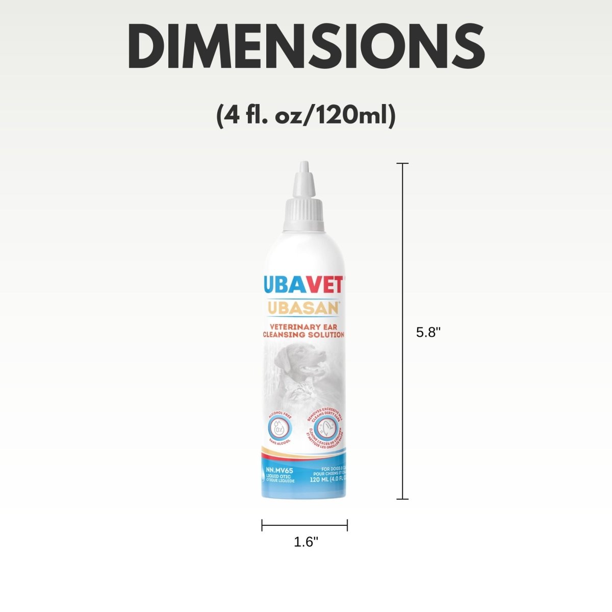 UBAVET Ubasan Ear Cleansing Solution for Dogs & Cats – (4 fl oz / 120ml) - The Snag Bin
