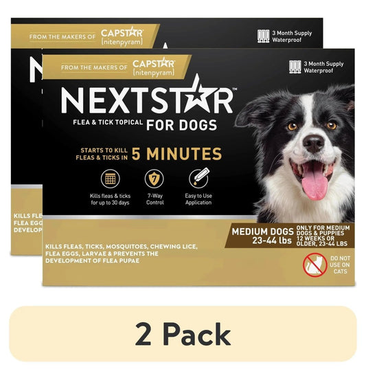 Ultimate 2 - Pack Flea & Tick Defense for Dogs 23 - 44 Lbs - 3 - Month Supply for Fast Relief - The Snag Bin