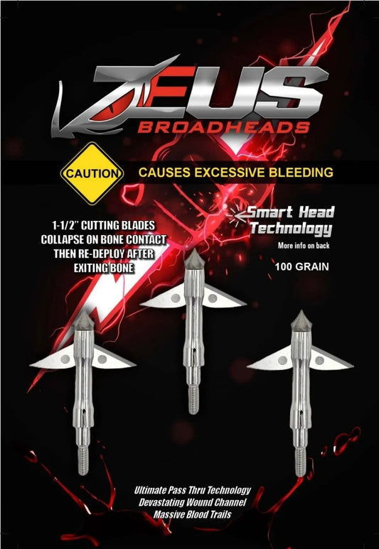 ZEUS 100 GRAIN BROADHEADS (3 PACK) - The Snag Bin